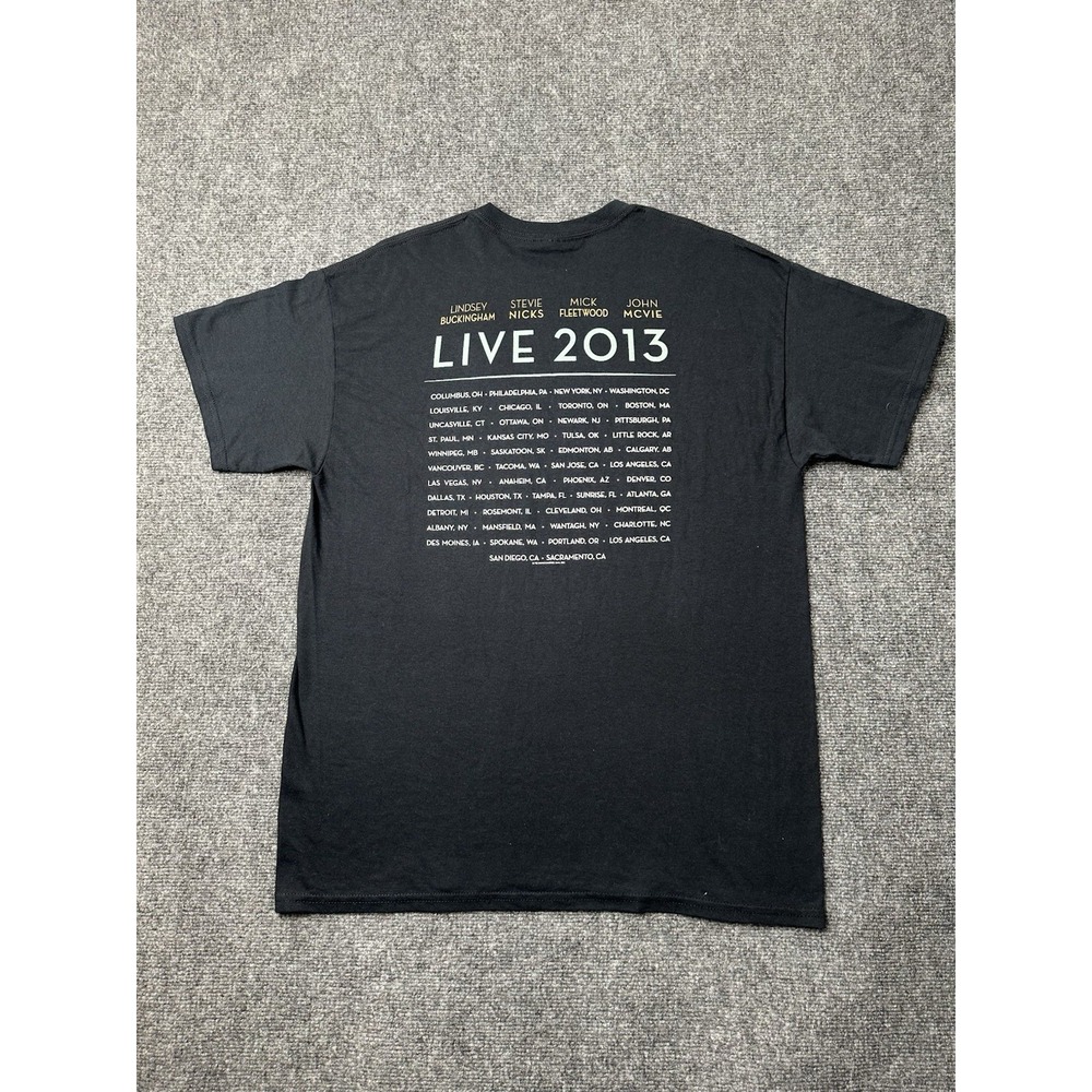 Mens Music Fleetwood Mac Black Live 2013 Tour Tee Shirt, Size US L - Picture 2 of 6